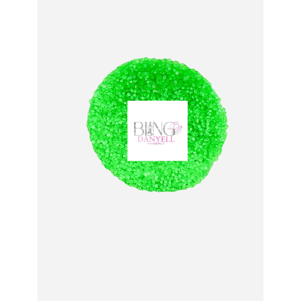 💚 NEON GREEN APPLE GLASS RHINESTONES 💚