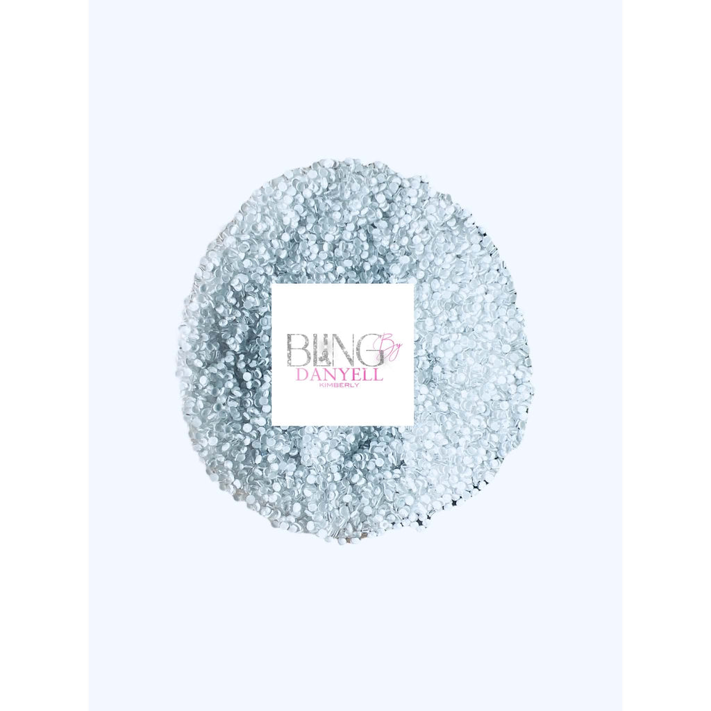 ✨🤍 NEON WHITE FLAT BACK GLASS RHINESTONES 🤍✨