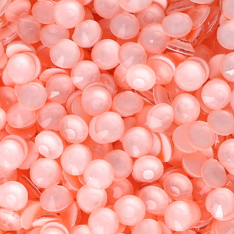 🍑 NEON LIGHT PEACH FLAT BACK GLASS RHINESTONES 🍑