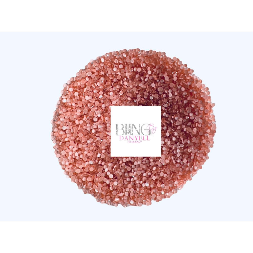 🍑 NEON LIGHT PEACH FLAT BACK GLASS RHINESTONES 🍑