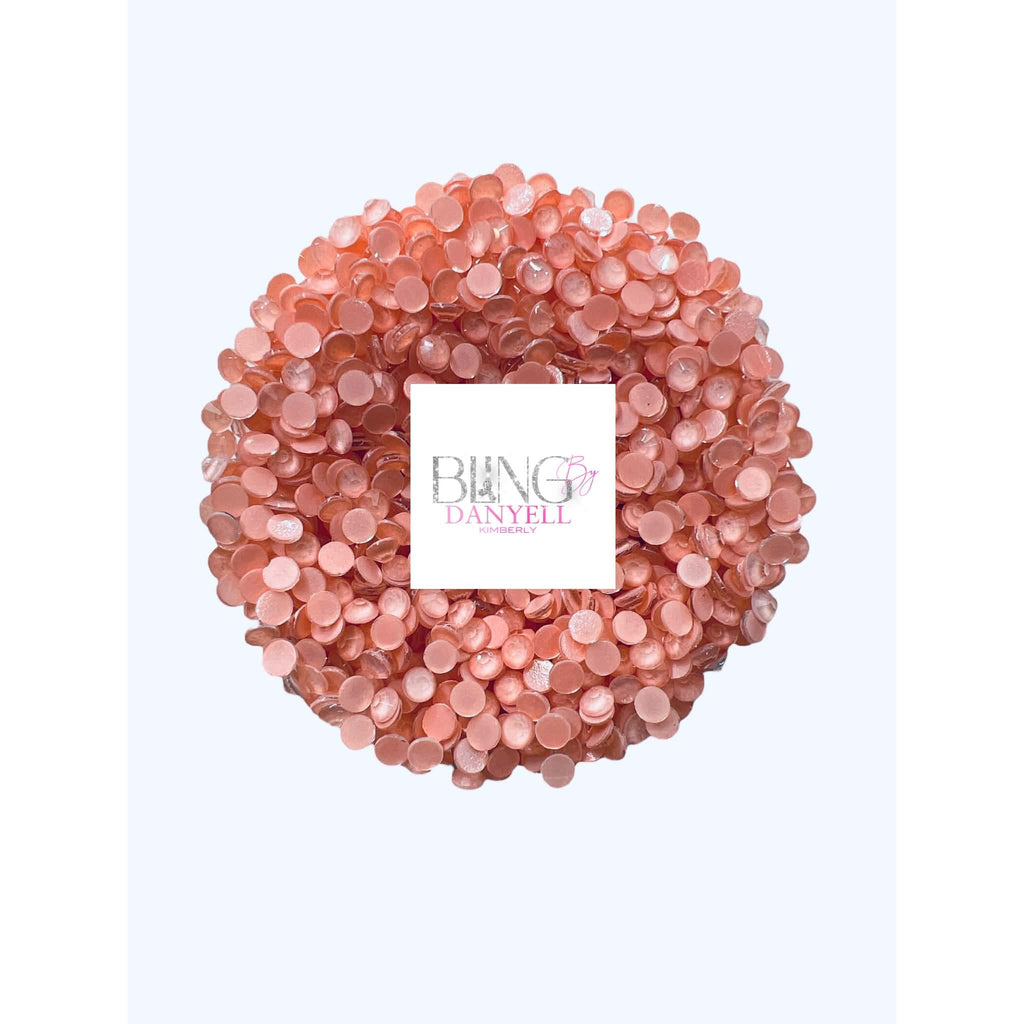 🍑 NEON LIGHT PEACH FLAT BACK GLASS RHINESTONES 🍑