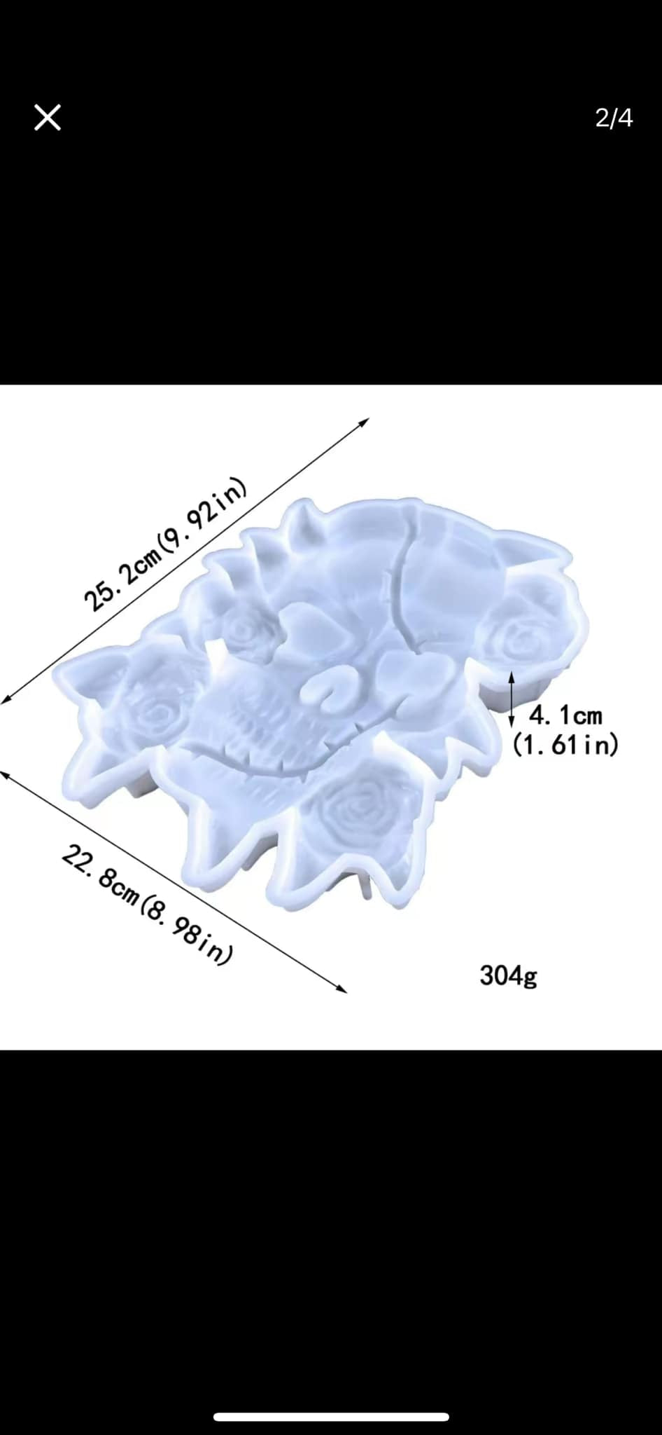 💀🌹 HALLOWEEN SKULL &amp; ROSE SILICONE RESIN MOLD 🌹💀