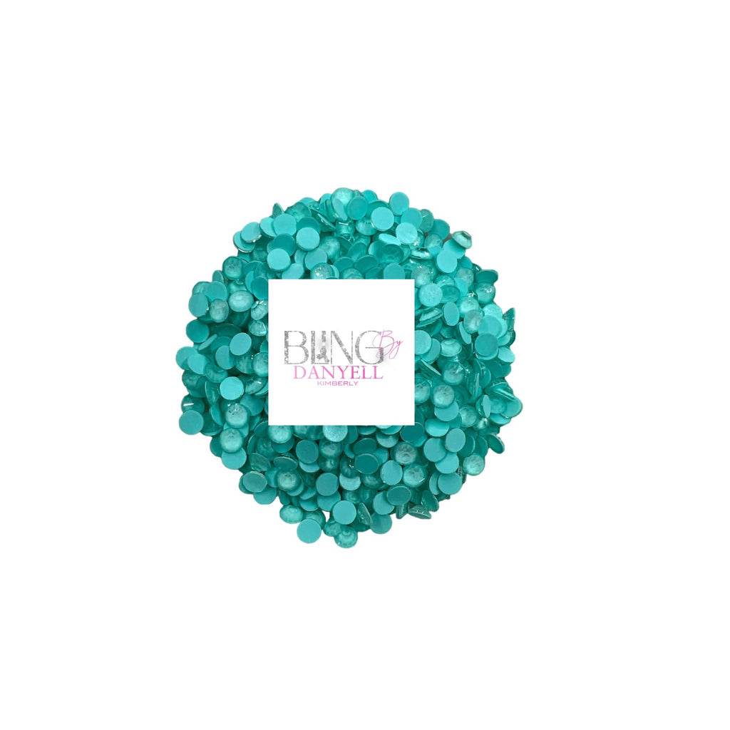 💚NEON MINT FLAT BACK GLASS RHINESTONES 💚