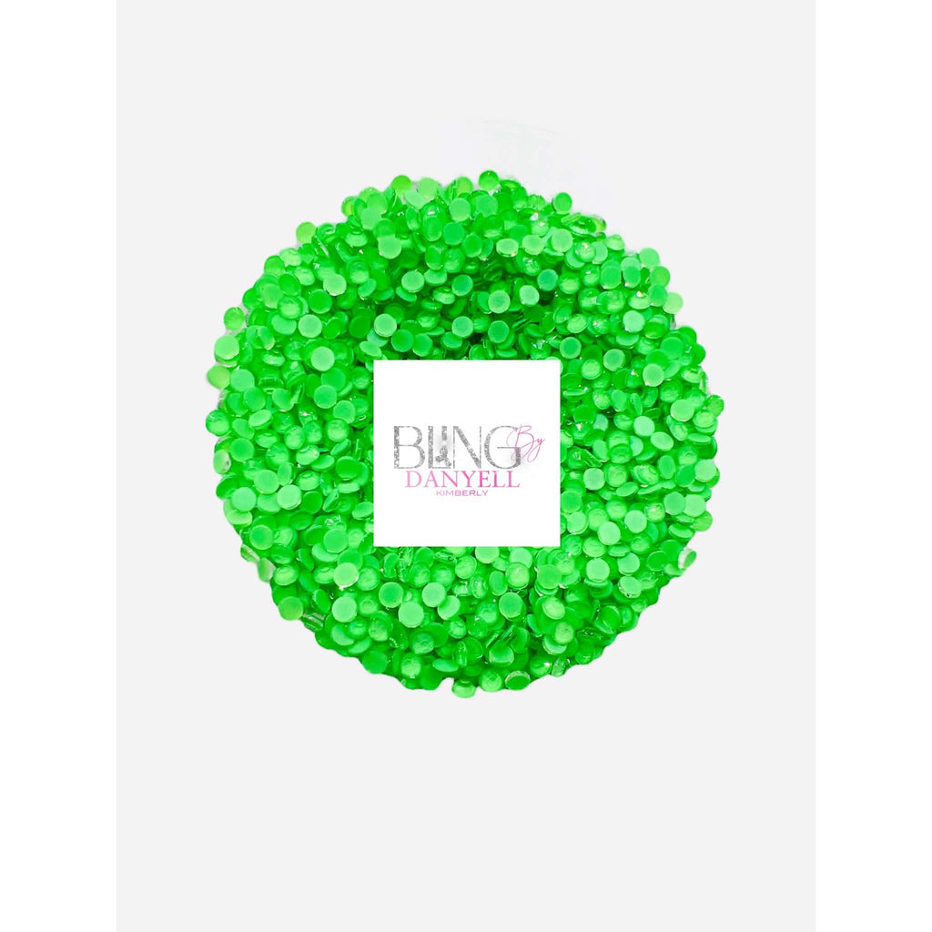 💚 NEON GREEN APPLE GLASS RHINESTONES 💚