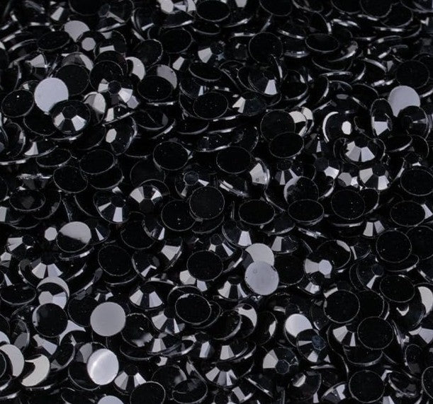 🖤NEON BLACK FLAT BACK GLASS RHINESTONES 🖤