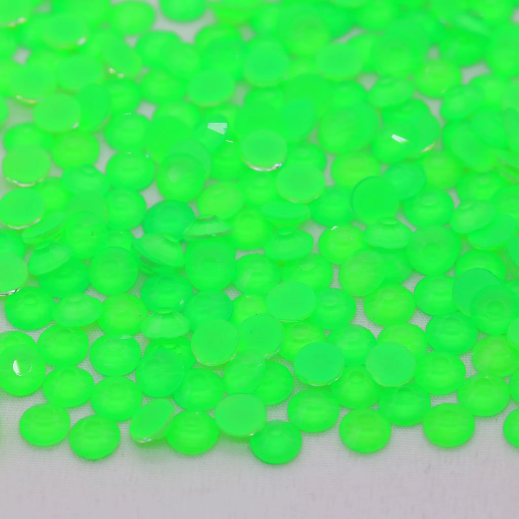 💚 NEON GREEN APPLE GLASS RHINESTONES 💚