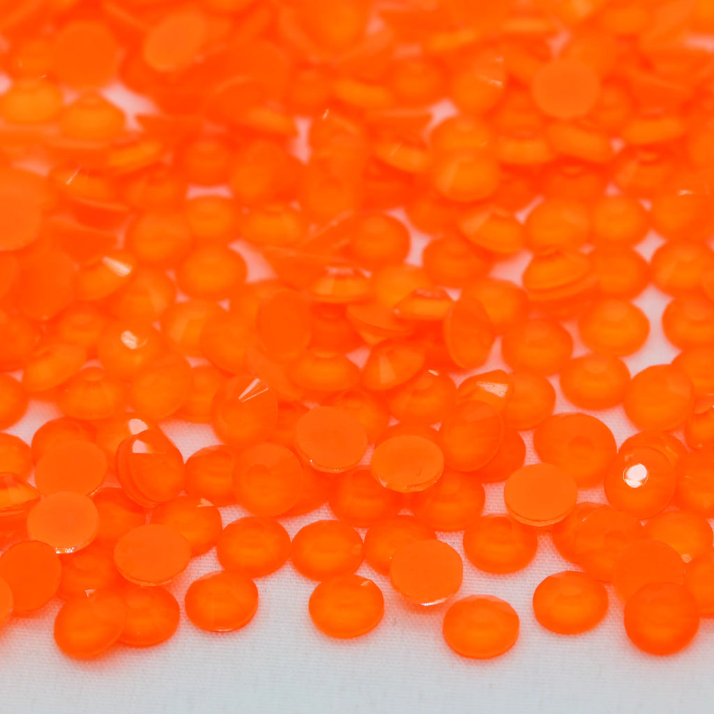 🧡NEON PAPAYA FLAT BACK GLASS RHINESTONES 🧡